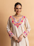 Saba Chikankari in Cotton Kurta Set for Women - Beige